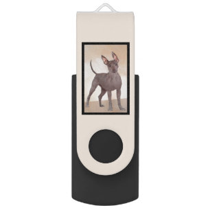 Xoloitzcuintli Painting - Cute Original Dog Art Flash Drive