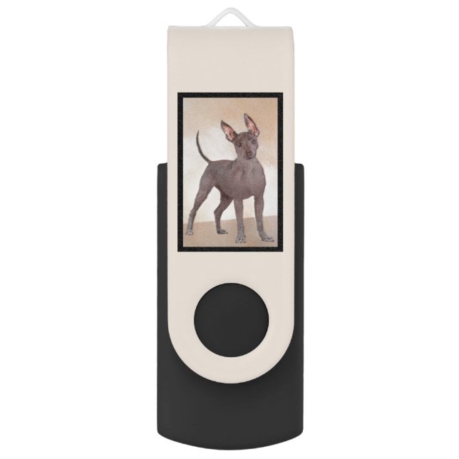 Xoloitzcuintli Painting - Cute Original Dog Art Flash Drive (Back (Vertical))