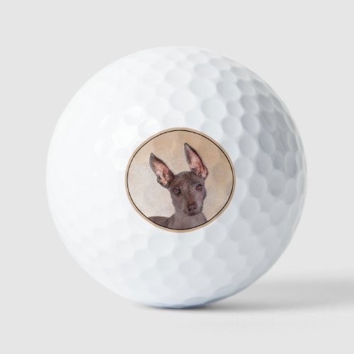 Xoloitzcuintli Painting _ Cute Original Dog Art Golf Balls