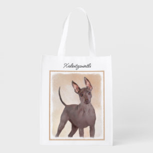 Xoloitzcuintli Painting - Cute Original Dog Art Gr Grocery Bag