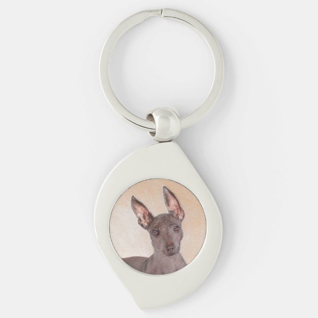 Xoloitzcuintli Painting - Cute Original Dog Art Keychain (Front)