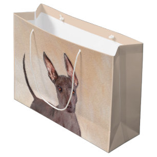 Xoloitzcuintli Painting - Cute Original Dog Art Large Gift Bag