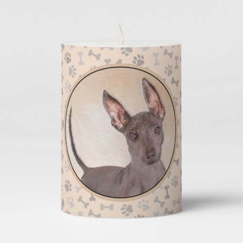 Xoloitzcuintli Painting _ Cute Original Dog Art Pillar Candle