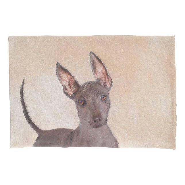 Xoloitzcuintli Painting - Cute Original Dog Art Pillow Case (Front)