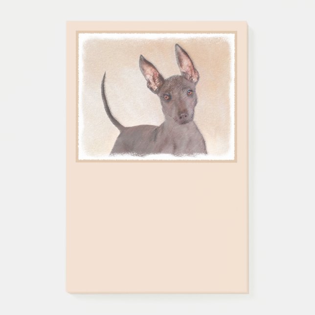 Xoloitzcuintli Painting - Cute Original Dog Art Post-it Notes (Front)