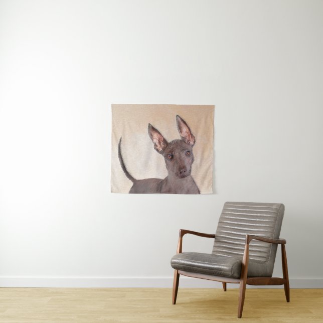 Xoloitzcuintli Painting - Cute Original Dog Art Tapestry (In Situ (Horizontal))