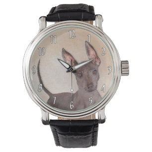 Xoloitzcuintli Painting - Cute Original Dog Art Watch