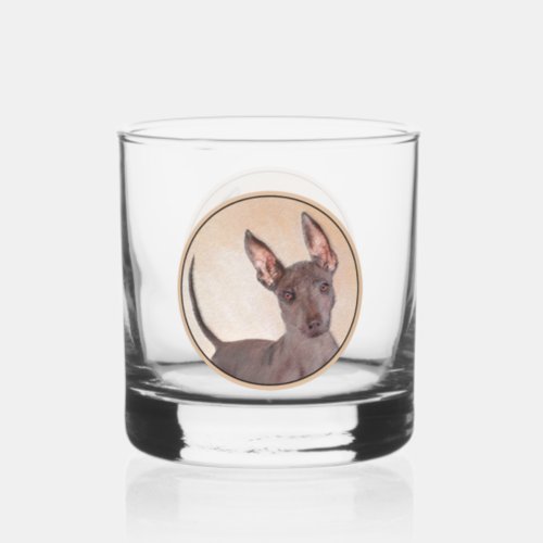 Xoloitzcuintli Painting _ Cute Original Dog Art Whiskey Glass