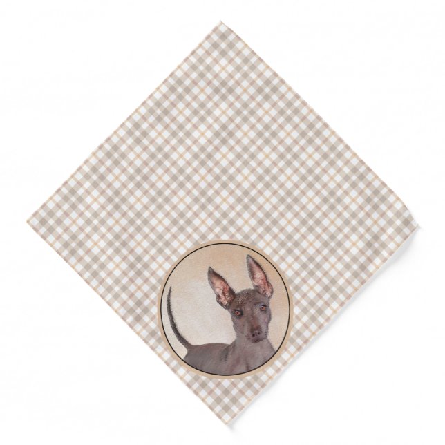Xoloitzcuintli Painting Hairless Liver Red Dog Art Bandana (Front)