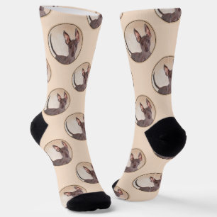 Xoloitzcuintli Painting Hairless Liver Red Dog Art Socks