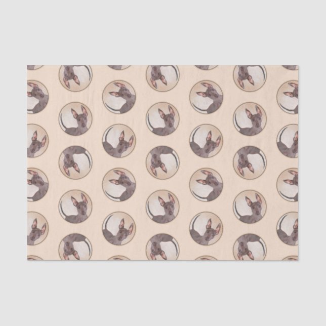 Xoloitzcuintli Painting Hairless Liver Red Dog Art Tissue Paper (Front)