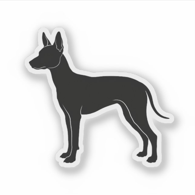 Xoloitzcuintli silhouette sticker (Front)
