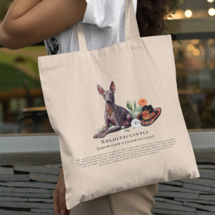 Xoloitzcuintli Watercolor Mexican Hairless Dog Tote Bag