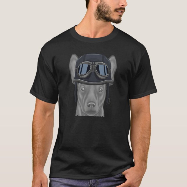 Xoloitzcuintli Wearing Vintage Motorcycle Helmet T-Shirt (Front)