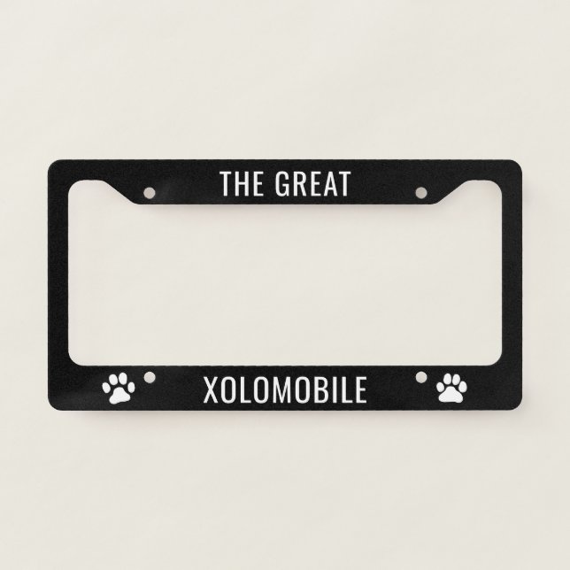 Xolomobile Xoloitzcuintli Xolo Dog Breed License Plate Frame (Front)