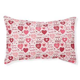 XOXO & Always Be Mine Pink and Red Pet Bed