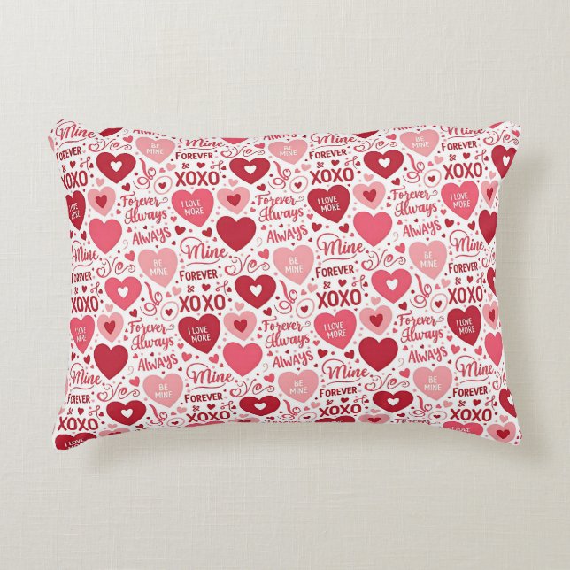 XOXO & Always Be Mine Valentine  Accent Pillow (Front)
