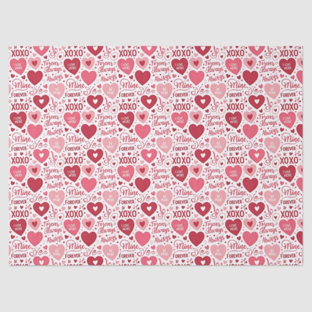 XOXO & Always Be Mine Valentine  Tissue Paper (Front)