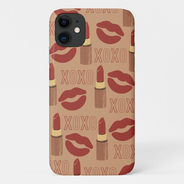 XOXO and Lipsticks Pattern Case-Mate iPhone Case (Back)
