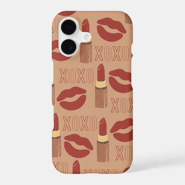 XOXO and Lipsticks Pattern Iphone Case (Back)
