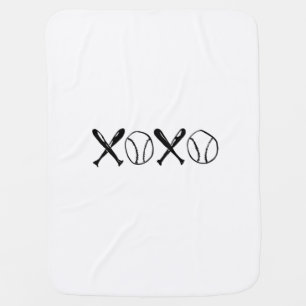 XOXO Baseball Baby Blanket
