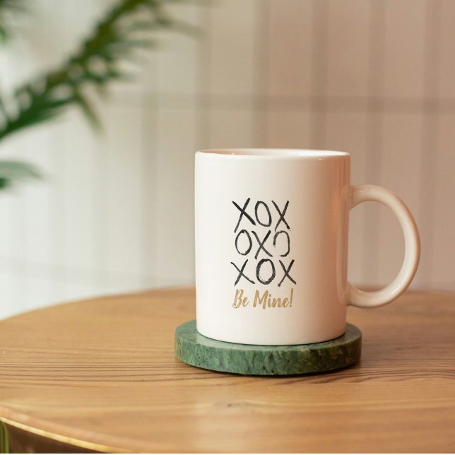 XOXO Be Mine Valentine's Day Typography Coffee Mug (Creator Uploaded)