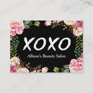 XOXO Beauty SPA Salon Elegant Floral Wrapping Business Card