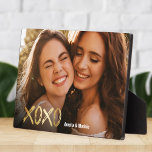 XOXO Best Friends Gold Script BFF Photo Plaque<br><div class="desc">Cute gift for your bestie for a birthday or Galentine's Day! XOXO in bold gold script letters as well as your custom names and photo on a trendy photo plaque.</div>