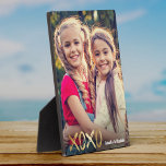 XOXO Best Friends Photo Gold Script BFF  Plaque<br><div class="desc">Cute gift for your bestie for a birthday or Galentine's Day! XOXO in bold gold script letters as well as your custom names and photo.</div>