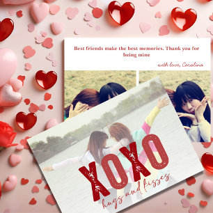 XOXO Best Friends Photo with Custom Message Holiday Card