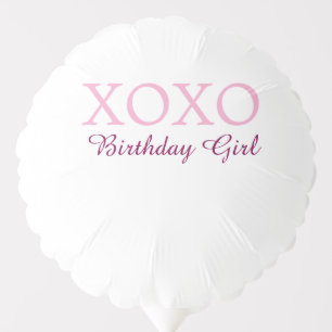 Xoxo birthday girl name pink mauve simple love balloon