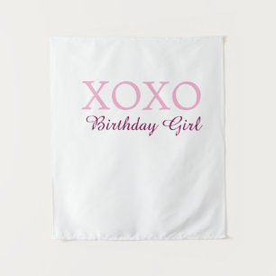 Xoxo birthday girl name pink mauve simple love tapestry