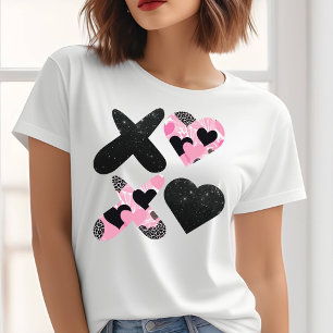 Xoxo Black and Pink Valentines Day T-shirt