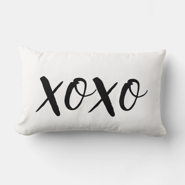 XOXO Black And White Lumbar Pillow (Front)