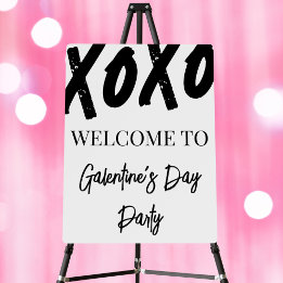 XOXO Black Galentine's Day Party Welcome Sign