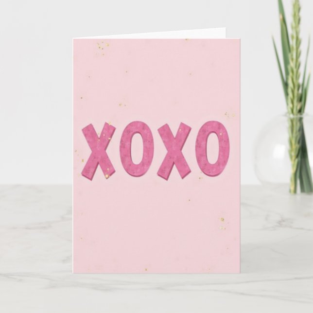 Xoxo Blush Pink Card (Front)