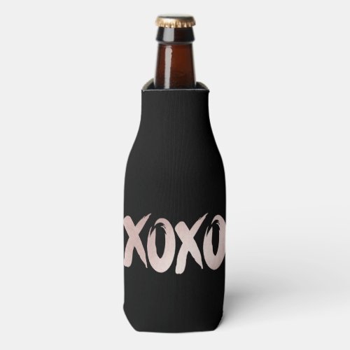 XOXO Blush Pink  Hand Lettered Brush Script Bottle Cooler