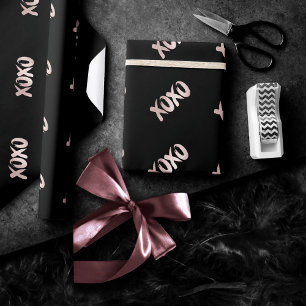 XOXO Blush Pink   Hand Lettered Brush Script Wrapping Paper