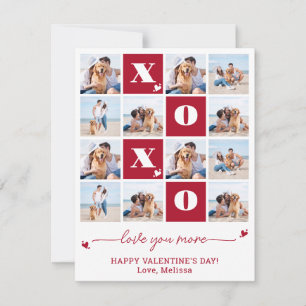 XOXO Bold Modern 12 Photo Happy Valentines Day Holiday Card