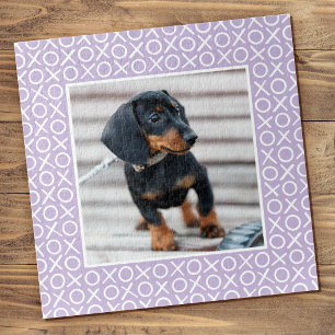 XOXO Brushstroke Custom Dog Photo Purple Modern Jigsaw Puzzle