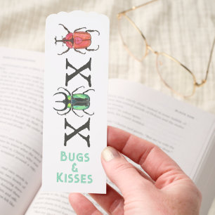 XOXO Bugs and Kisses Love Bug Valentines Day Bookmarks