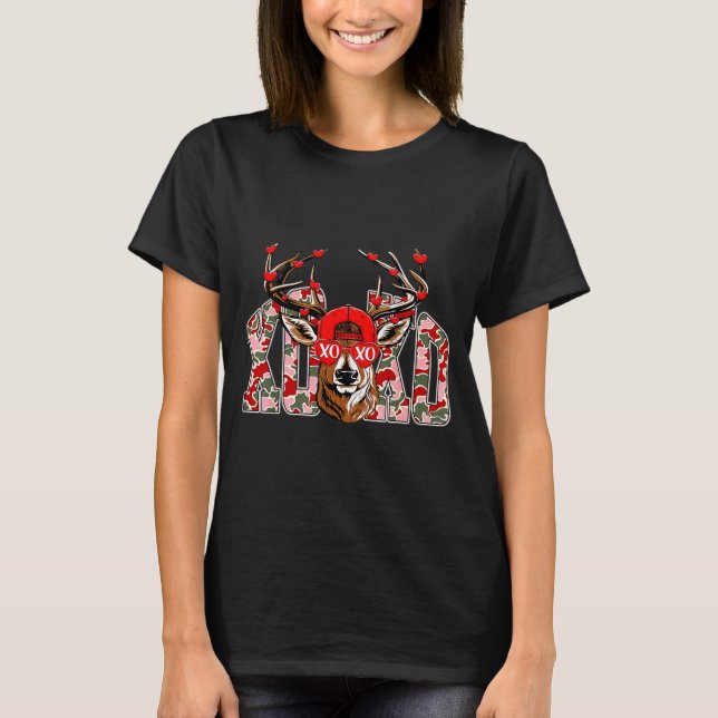 Xoxo Camo Buck Deer Hunting Valentine's Day Boys K T-Shirt (Front)