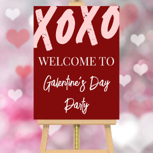 XOXO Cherry Red Galentine's Day Party Welcome Sign