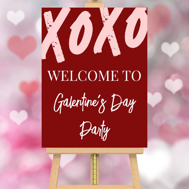 XOXO Cherry Red Galentine's Day Party Welcome Sign (Creator Uploaded)