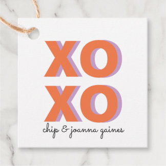 XOXO Colorblock Favor Tags