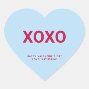XOXO cute fun Valentine's Day custom conversation Heart Sticker