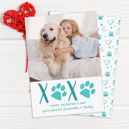 XOXO Cute Kids Classroom Pet Photo Valentines Day  Note Card