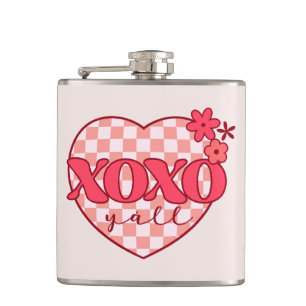 XOXO   Cute & Loving Pink Heart Flask