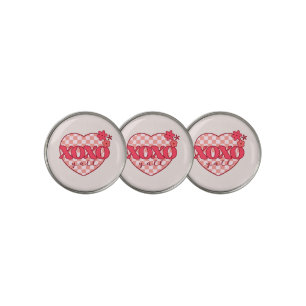 XOXO Cute & Loving Pink Heart Golf Ball Marker