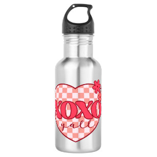 XOXO   Cute & Loving Pink Heart Stainless Steel Water Bottle